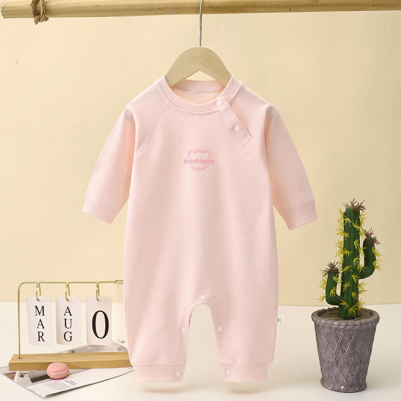 Kombinezon za bebe od 100% češćenog pamuka, dugi rukavi, sve sezone, unisex, novorođenče, zatvara se jednim gumbom