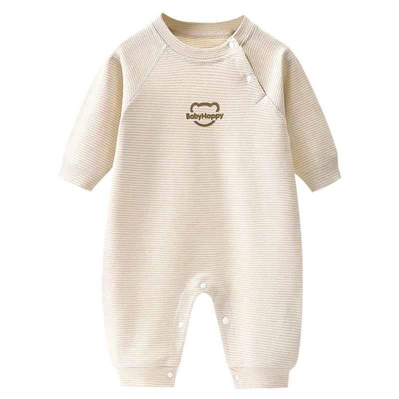 Kombinezon za bebe od 100% češćenog pamuka, dugi rukavi, sve sezone, unisex, novorođenče, zatvara se jednim gumbom