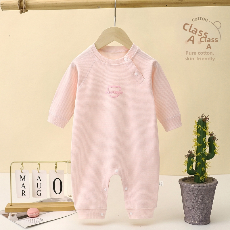Kombinezon za bebe od 100% češćenog pamuka, dugi rukavi, sve sezone, unisex, novorođenče, zatvara se jednim gumbom