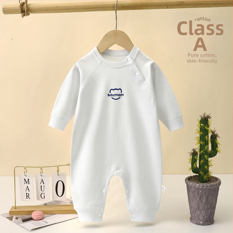 Kombinezon za bebe od 100% češćenog pamuka, dugi rukavi, sve sezone, unisex, novorođenče, zatvara se jednim gumbom