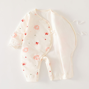 Dječji pamučni podstavljeni kombinezon s naramenicama, leptir dizajn, dugi rukavi, 100% pamuk, pogodan za proljeće, jesen i zimu