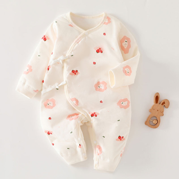 Dječji pamučni podstavljeni kombinezon s naramenicama, leptir dizajn, dugi rukavi, 100% pamuk, pogodan za proljeće, jesen i zimu