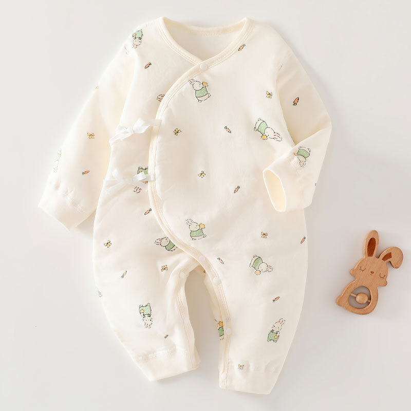 Dječji pamučni podstavljeni kombinezon s naramenicama, leptir dizajn, dugi rukavi, 100% pamuk, pogodan za proljeće, jesen i zimu