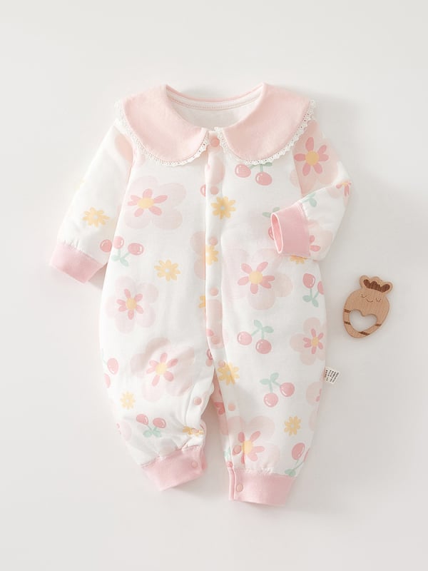 BeBi pamučni body i plazirajući kombinezon, debeli materijal, dugi rukav, unisex, 100% pamuk, zatvaranje gumbima