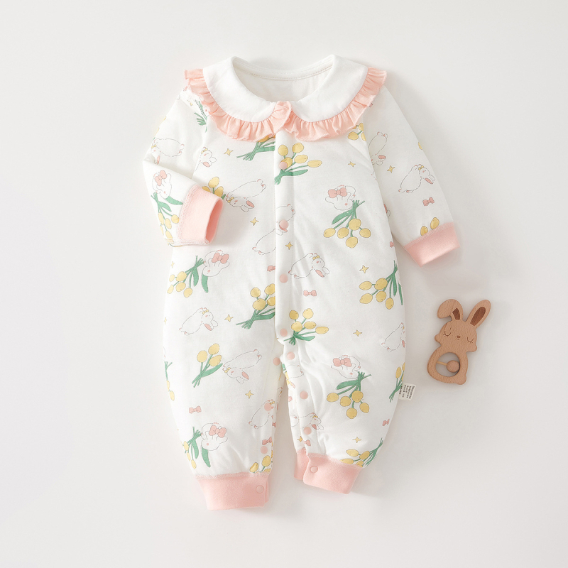 BeBi pamučni body i plazirajući kombinezon, debeli materijal, dugi rukav, unisex, 100% pamuk, zatvaranje gumbima