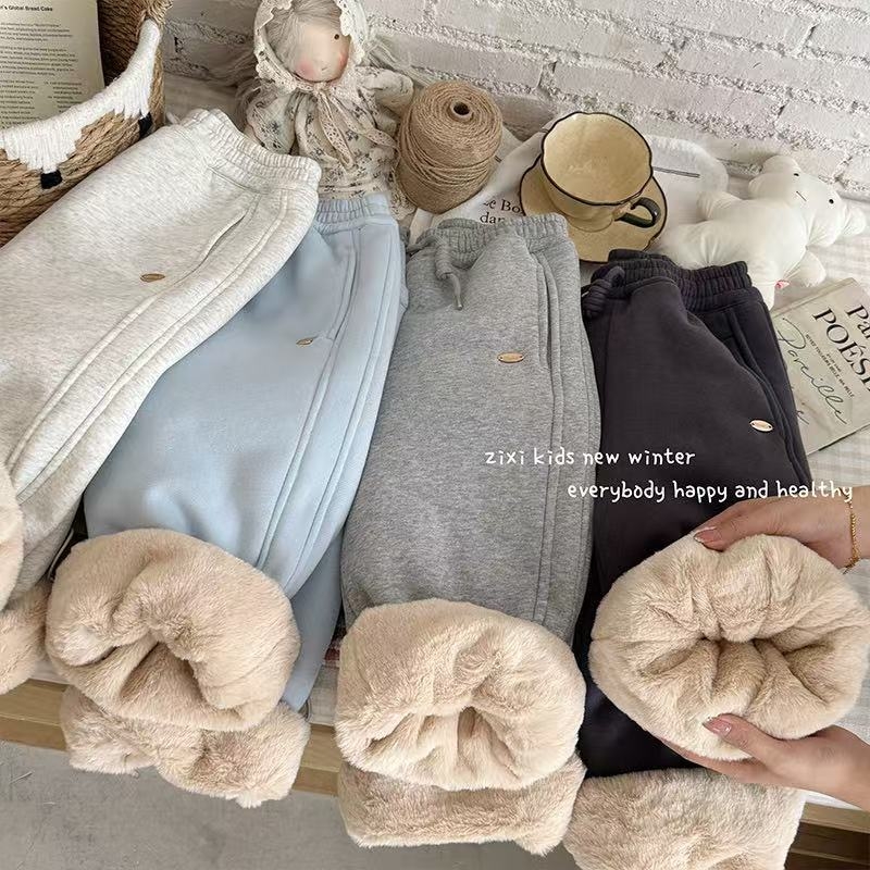 Dječje zimske hlače od pamuka s flis podstavom, 90% pamuka, meka završna obrada, srednji pojas s elastičnim pojasom, za uzrast 3–8 godina.