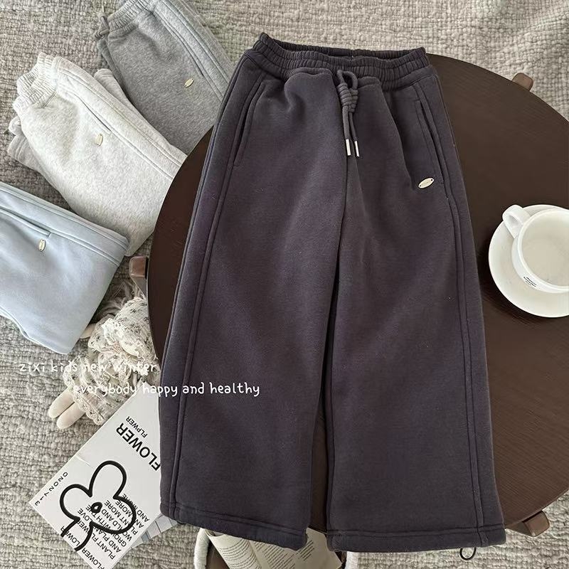 Dječje zimske hlače od pamuka s flis podstavom, 90% pamuka, meka završna obrada, srednji pojas s elastičnim pojasom, za uzrast 3–8 godina.