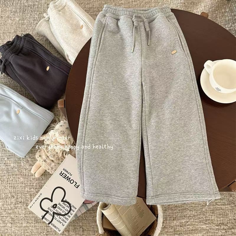 Dječje zimske hlače od pamuka s flis podstavom, 90% pamuka, meka završna obrada, srednji pojas s elastičnim pojasom, za uzrast 3–8 godina.