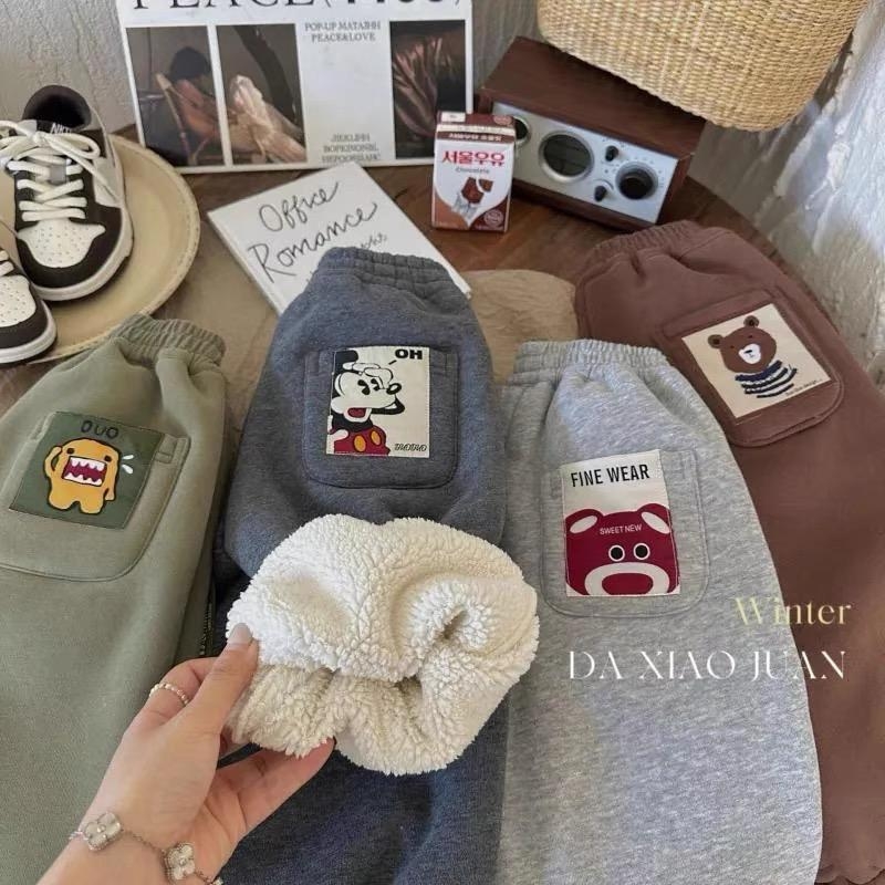 Dječje zimske hlače s flecom, unisex, karikatura uzorak, glavni materijal pamuk 55%, srednji pojas s gumom
