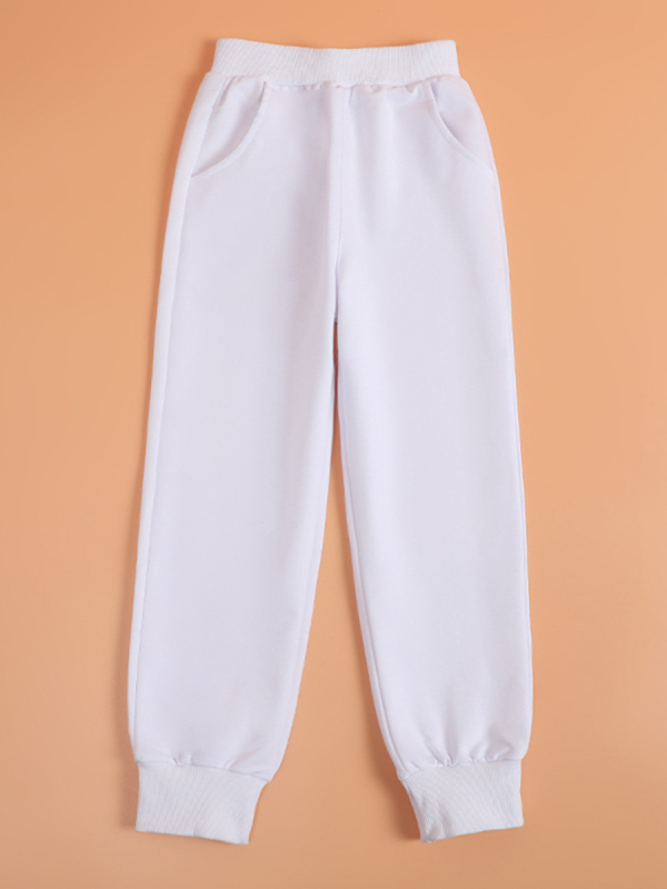 Dječje sportske hlače ravnog kroja, unisex, elastični pojas, pamuk, za sve sezone, za djecu iznad 140 cm