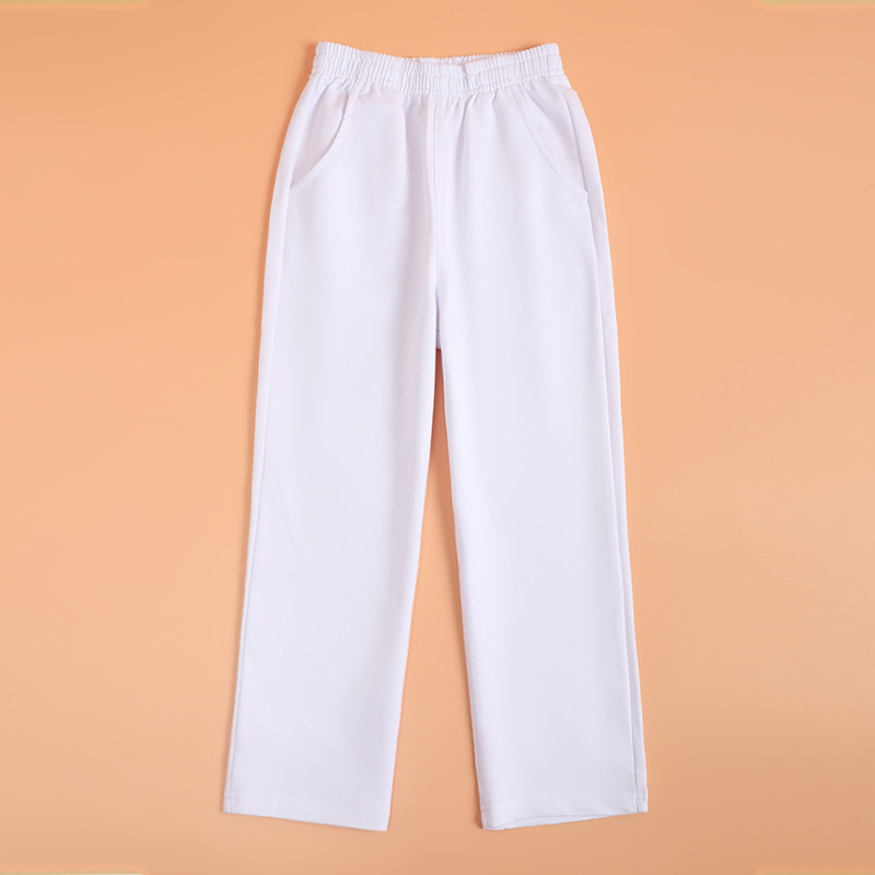 Dječje sportske hlače ravnog kroja, unisex, elastični pojas, pamuk, za sve sezone, za djecu iznad 140 cm