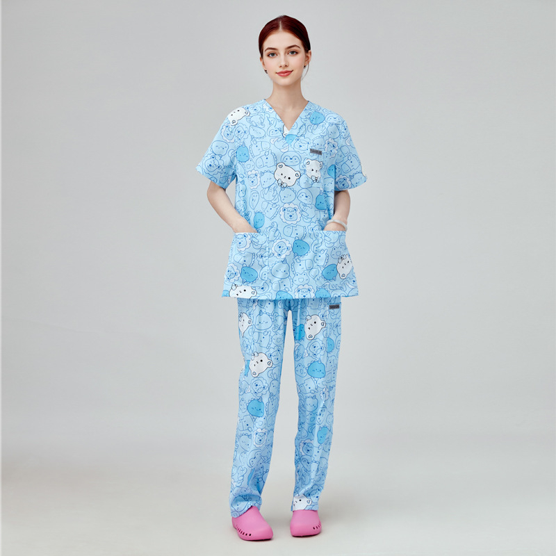 Operācijas zāles apģērbu komplekts, universāls divu daļu komplekts, īsām piedurknēm, vidēja garuma 65–80 cm, Chenille audums ar 80–90% poliesteru, mitrumu novadīt