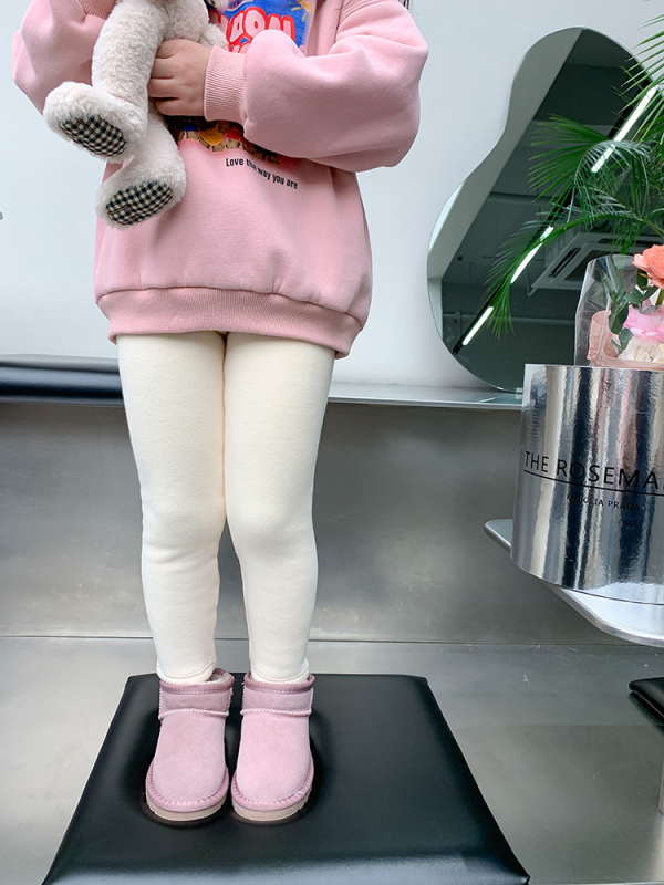 Dječje tajice za djevojčice s flis podstavom, srednje visokim strukom, 96% pamuk, 4% elastan, zimski model 2025, za uzrast 3–8 godina