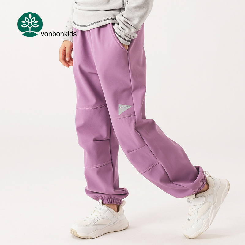 vonbonkids Djeca Casual Three-Proof Nylon Soft Shell Hlače, 87,6% Nylon, Klasa A