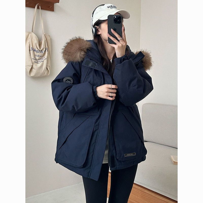 Američki retro parka s odvajanjem lažne krzno, pamučna jakna, zima 2025, za manje veličine