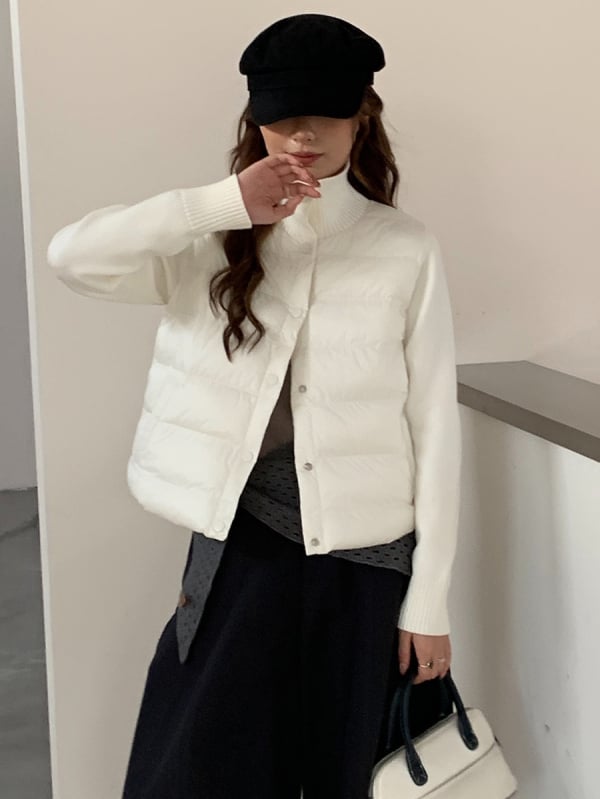 Дамско яке с полиестрово памучно напълване; плат: полиестерни и акрилни влакна; дълги ръкави; еднокопчено; плътно