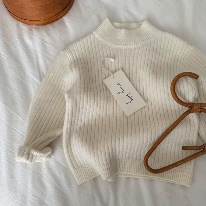 Dječji pleteni džemper, korejski stil, debeli pleteni materijal, 95% pamuk, visoki ovratnik, dugi rukavi