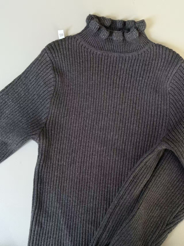 Dječji pulover u korejskom stilu, polu-visoki ovratnik, dugi rukavi, debeli pleteni materijal