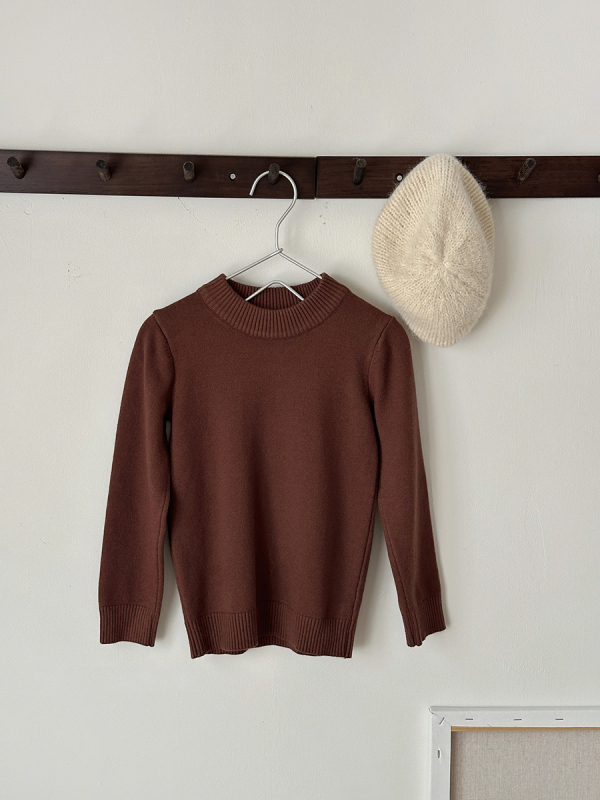 Dječji pleteni džemper u korejskom stilu, unisex, dugi rukavi, okrugli izrez, 50,9% viskoze