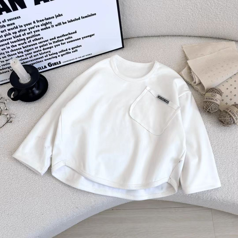 Dječji bazni gornji dio s dugim rukavima, unisex, Derong tkanina, 95% poliester, mekani završni tretman, za djecu 3–8 godina, proljeće–jesen