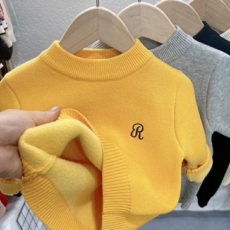 Dječji zimski džemper s flis podstavom, dugi rukavi, okrugli izrez, pulover stil, za djecu od 8 godina