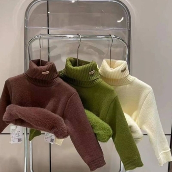 Dječji džemper od Vinylon vlakana, debeo, s okruglim izrezom, jednobojan, zimski
