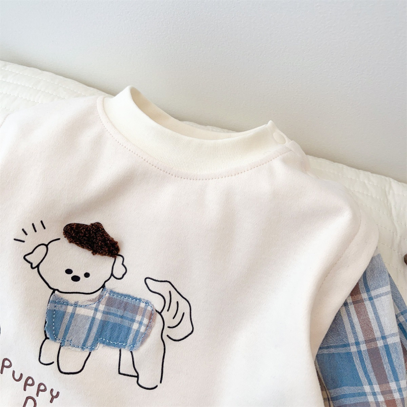 Rompers za bebe s lažnim dvodijelnim dizajnom, karirani uzorak, dugi rukavi, za dob 0-12 mjeseci