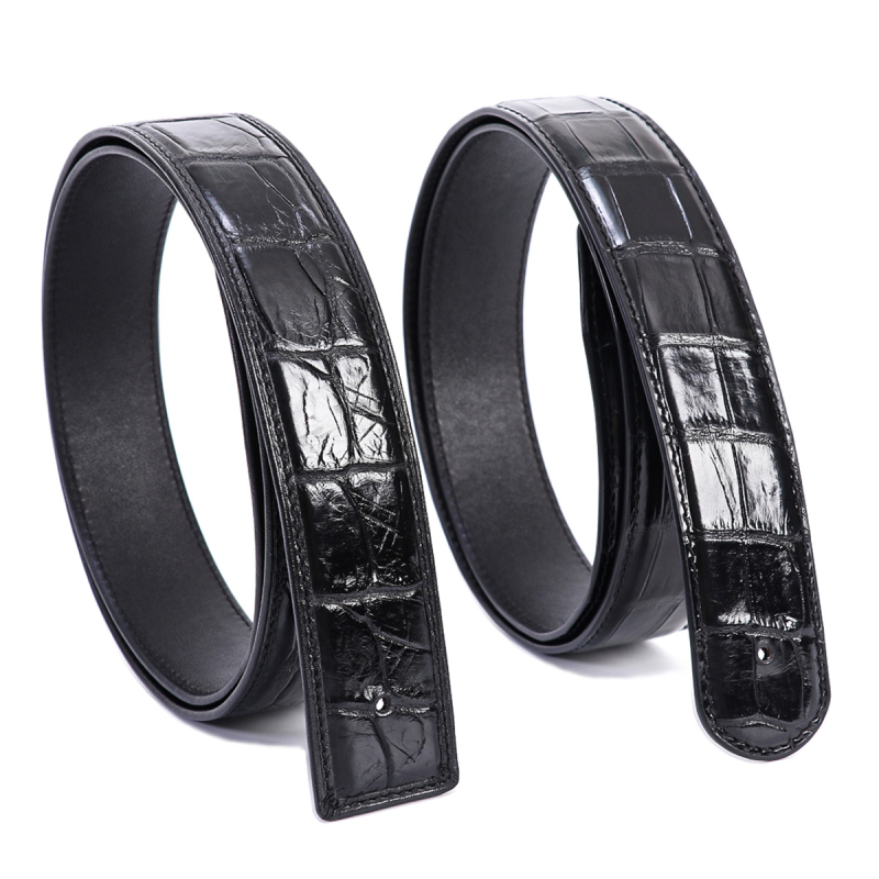 Curea de bărbați din piele autentică de crocodil — stil business casual, universal, cataramă automată, finisaj realizat manual, origine Guangzhou
