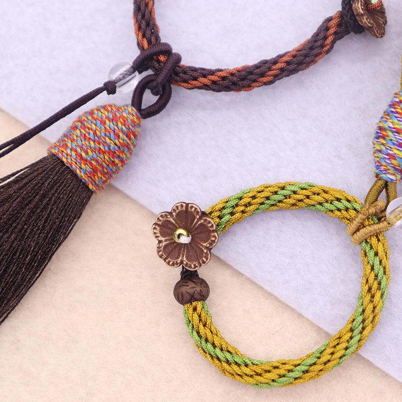 Κρεμαστό φούντα από σκοινί με νεφρίτη, νάιλον χειροποίητο λουράκι