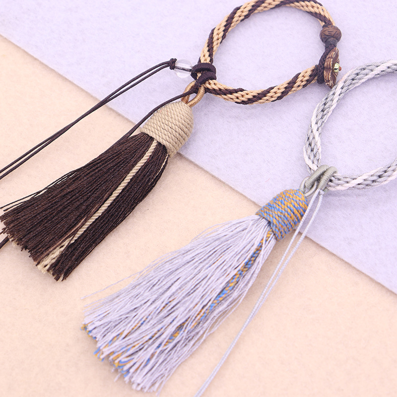 Κρεμαστό φούντα από σκοινί με νεφρίτη, νάιλον χειροποίητο λουράκι