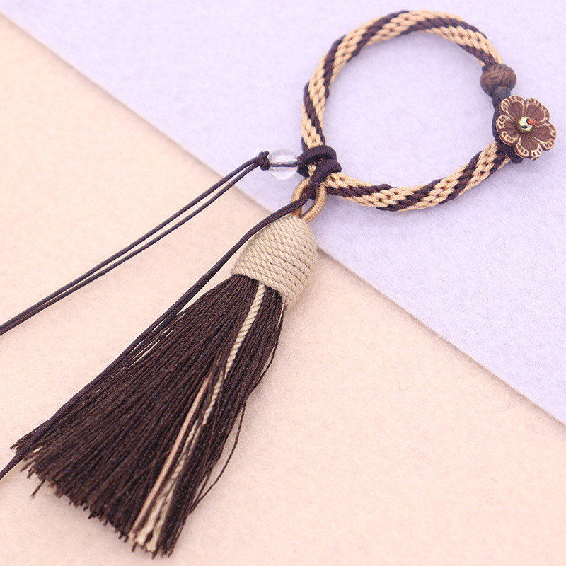 Κρεμαστό φούντα από σκοινί με νεφρίτη, νάιλον χειροποίητο λουράκι