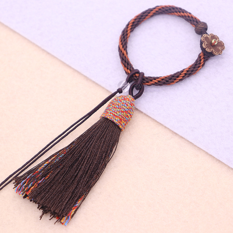 Κρεμαστό φούντα από σκοινί με νεφρίτη, νάιλον χειροποίητο λουράκι