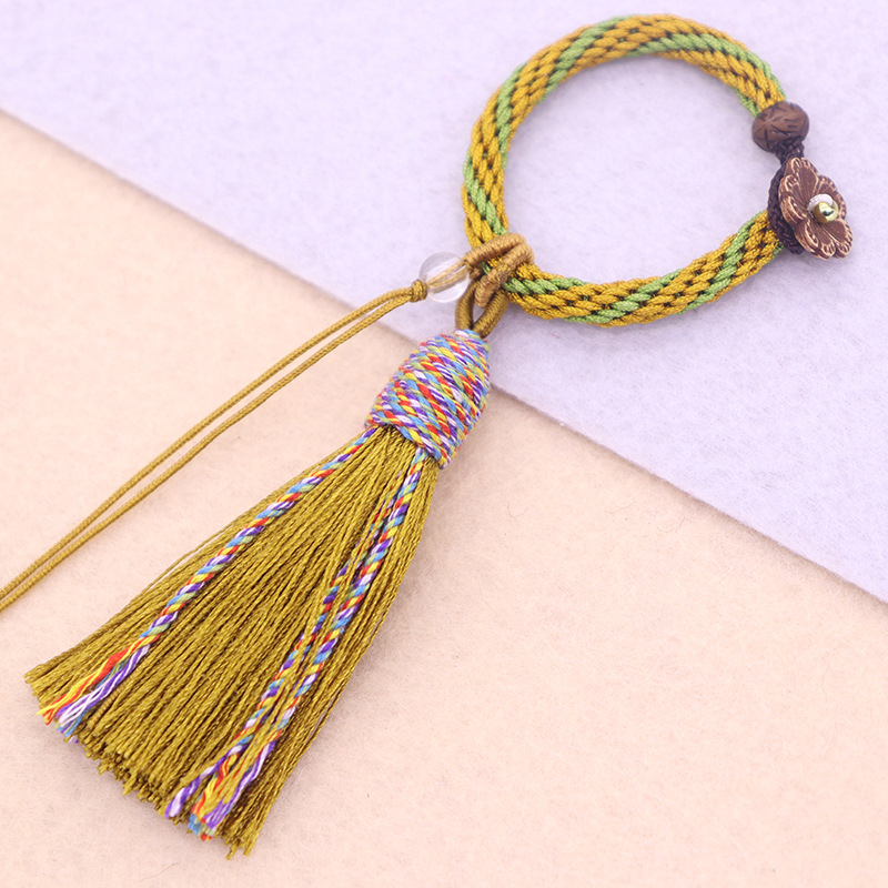 Κρεμαστό φούντα από σκοινί με νεφρίτη, νάιλον χειροποίητο λουράκι