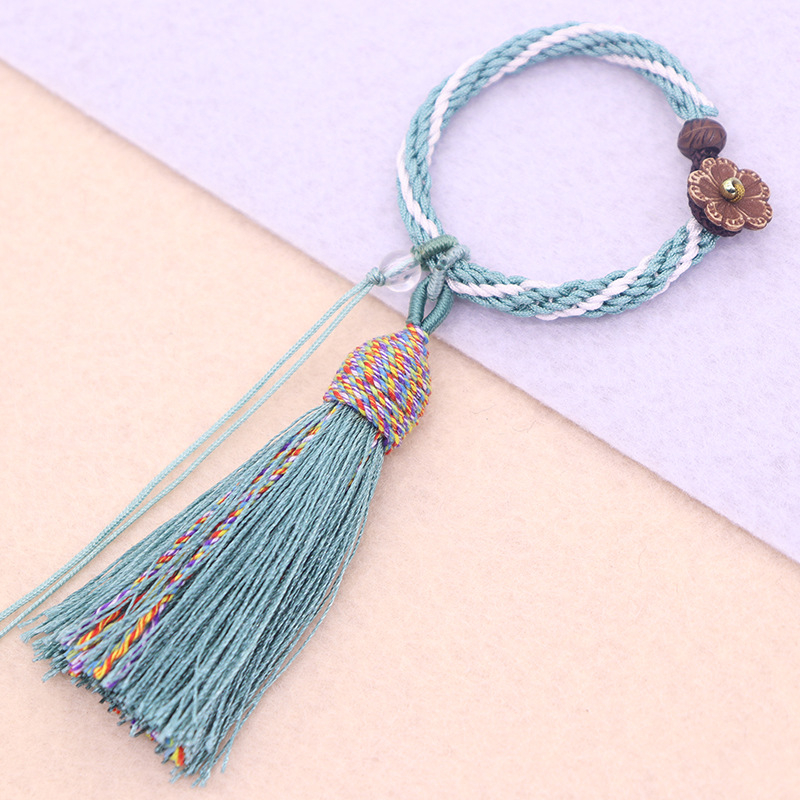 Κρεμαστό φούντα από σκοινί με νεφρίτη, νάιλον χειροποίητο λουράκι