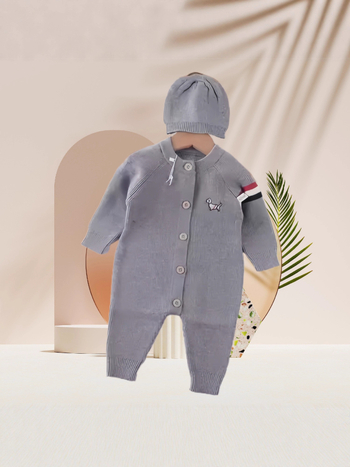 2025 Beba kombinezon s kapuljačom i pleteni džemper, unisex set