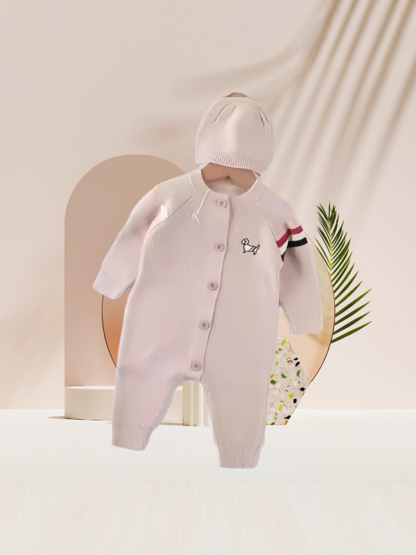 2025 Beba kombinezon s kapuljačom i pleteni džemper, unisex set