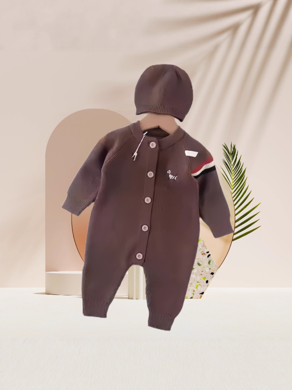 2025 Beba kombinezon s kapuljačom i pleteni džemper, unisex set