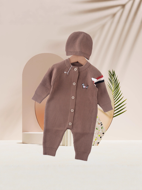 2025 Beba kombinezon s kapuljačom i pleteni džemper, unisex set