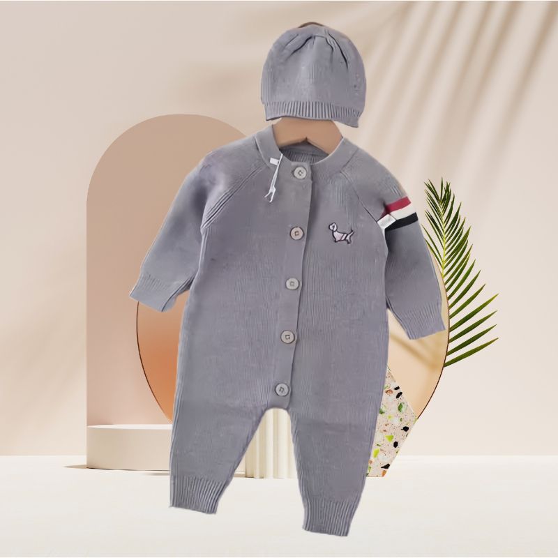 2025 Beba kombinezon s kapuljačom i pleteni džemper, unisex set