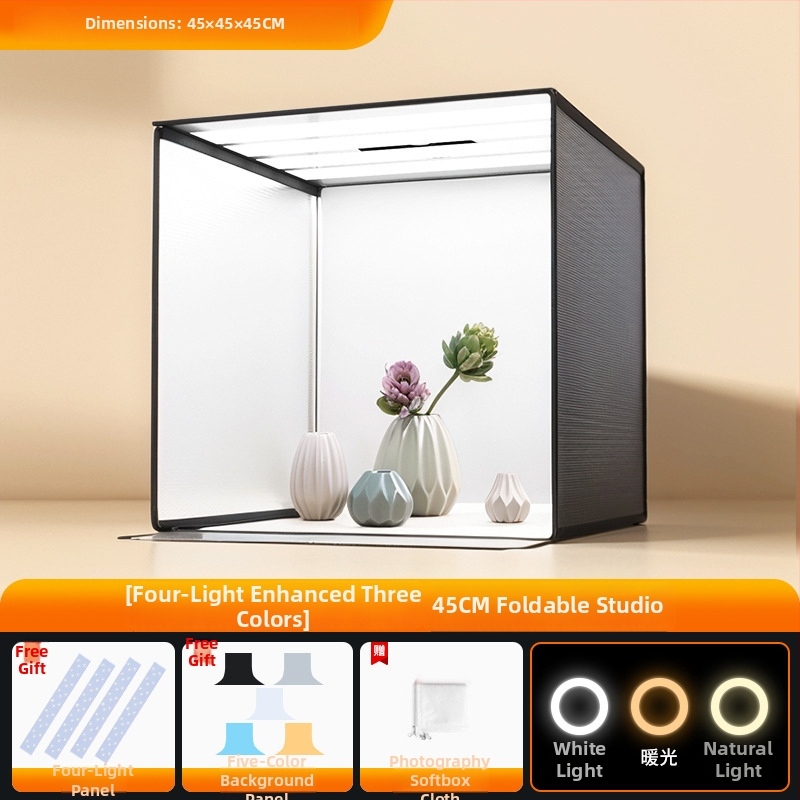 LED stuudiovalgustuskast fotoseansside jaoks, kaasaskantav, kokkupandav softbox, laual fotoseansi rekvisiit, taustapaneel