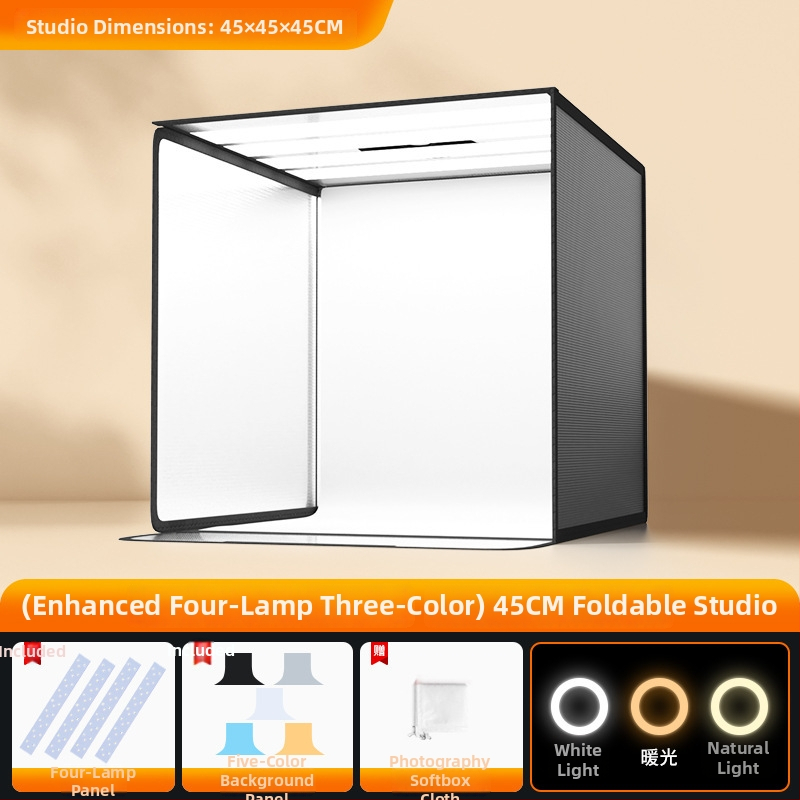 Stuudio LED Softbox valgustus taustapaneeliga, kokkupandav ja kaasaskantav fotostuudio valgustus