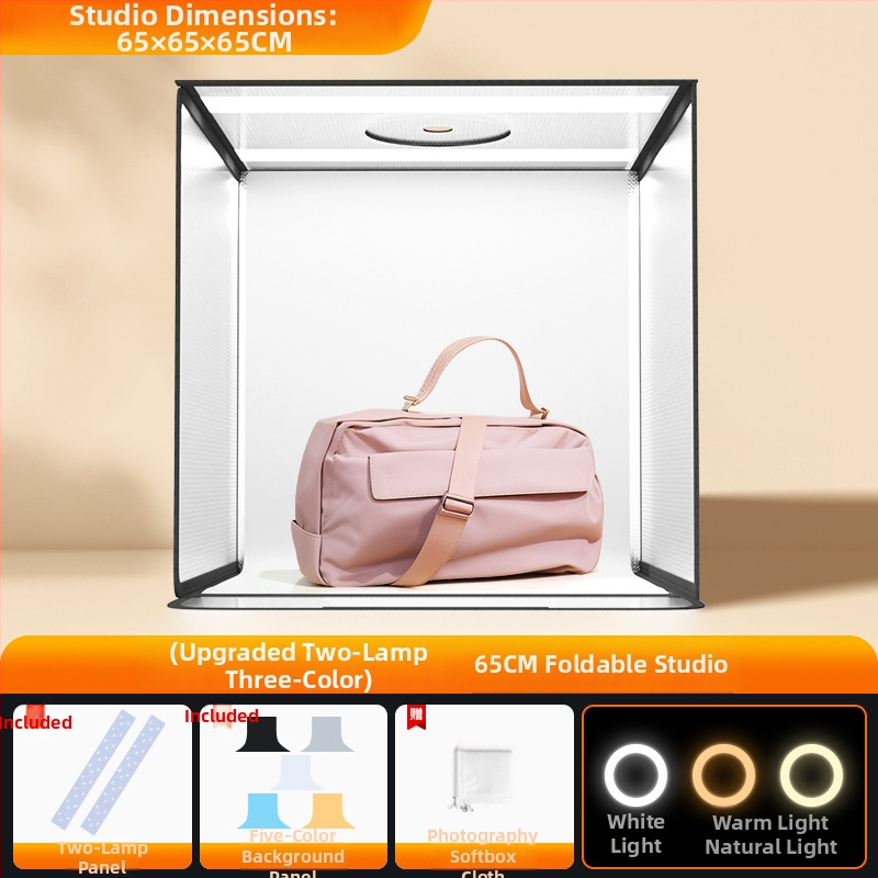 Stuudio LED Softbox valgustus taustapaneeliga, kokkupandav ja kaasaskantav fotostuudio valgustus