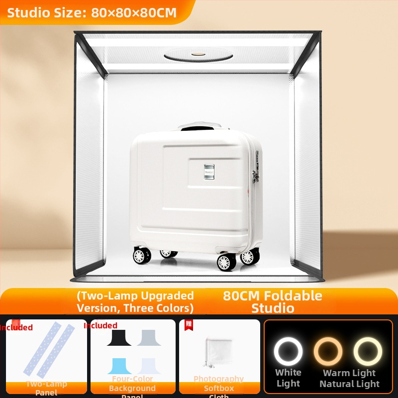 Stuudio LED Softbox valgustus taustapaneeliga, kokkupandav ja kaasaskantav fotostuudio valgustus