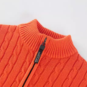 Unisex dječji pleteni džemper sa zatvaračem, fleece podstava za zimu, debeo, dugi rukav