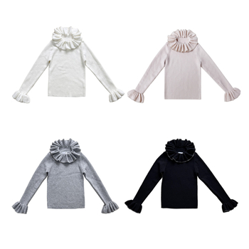 Pulover tricotat pentru copii, din amestec de lână, mâneci lungi, pentru vârste 3–8 ani, toamnă 2025