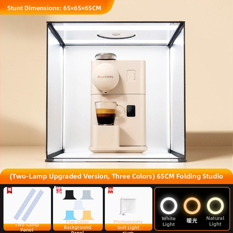 Stuudio LED valgusboks fotograafiale – kokkupandav, kaasaskantav softbox valge taustapaneeliga