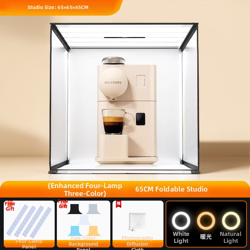 Stuudio LED valguskast fotode tegemiseks, kokkupandav kaasaskantav softbox ja valge taustaplaat