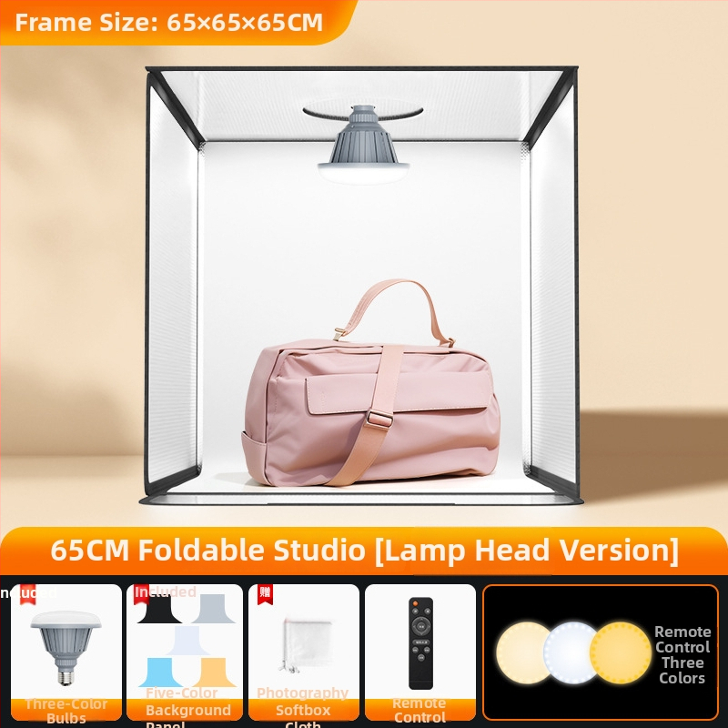 Stuudio LED valguskast fotode tegemiseks, kokkupandav kaasaskantav softbox ja valge taustaplaat