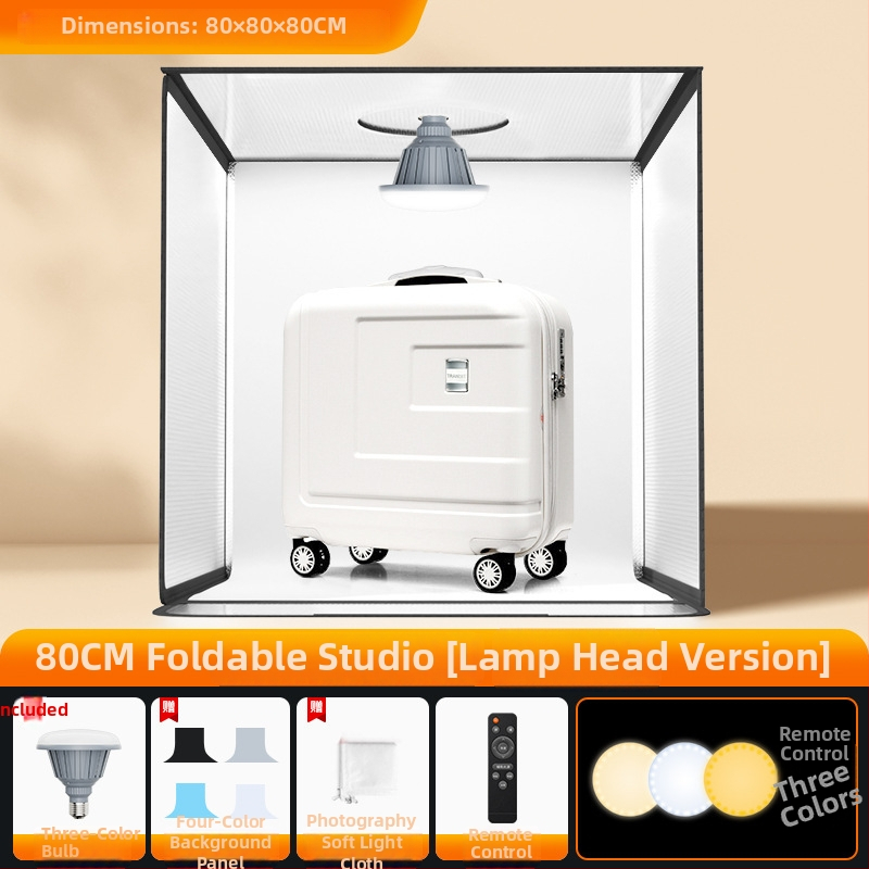 Stuudio LED valguskast fotode tegemiseks, kokkupandav kaasaskantav softbox ja valge taustaplaat