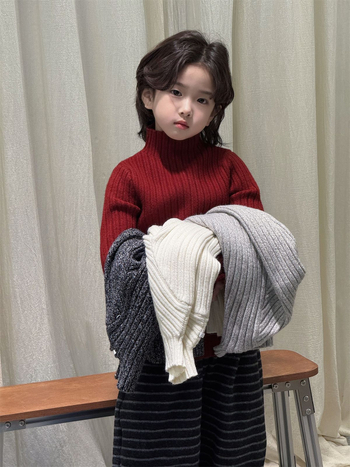 Dječji džemper u korejskom stilu, meka tkanina, smjesa acrylic 52%, nylon 18%, PBT 30%, zimski model 2025